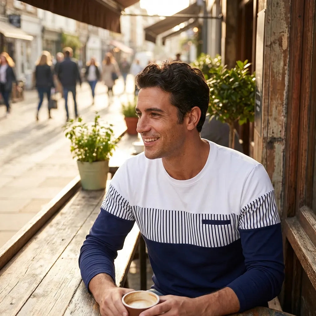 Cotton Color Block Men's Tee