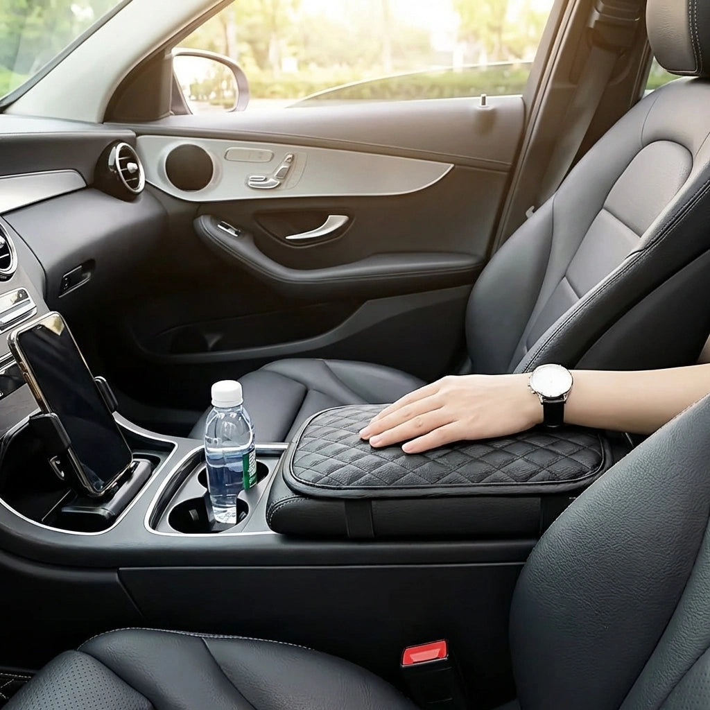 Leather Armrest Seat Box Pad Protector