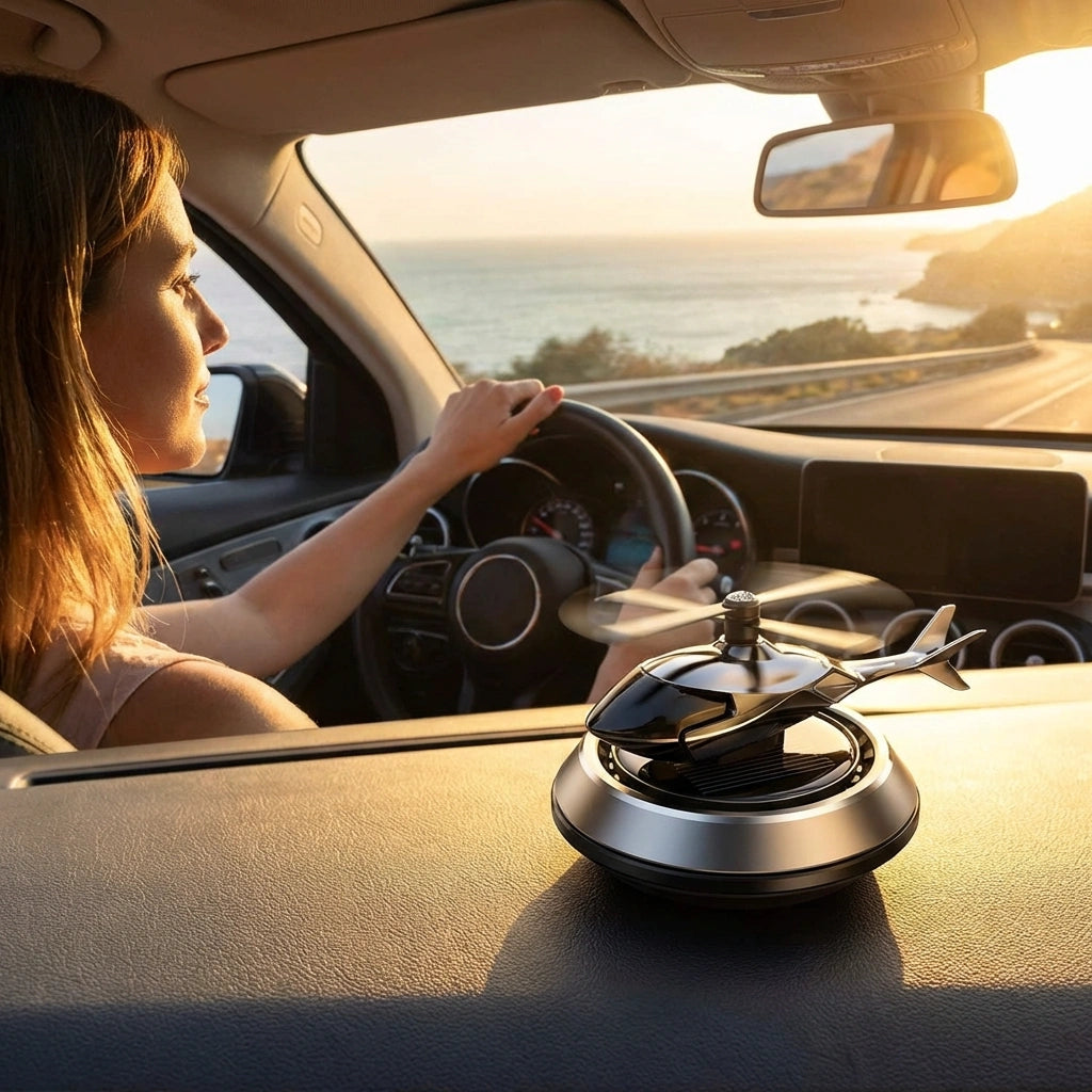New Helicopter alloy Solar Car Air Perfume Diffuser