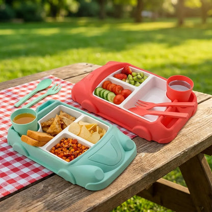 Car-Shaped Suction Baby Plate