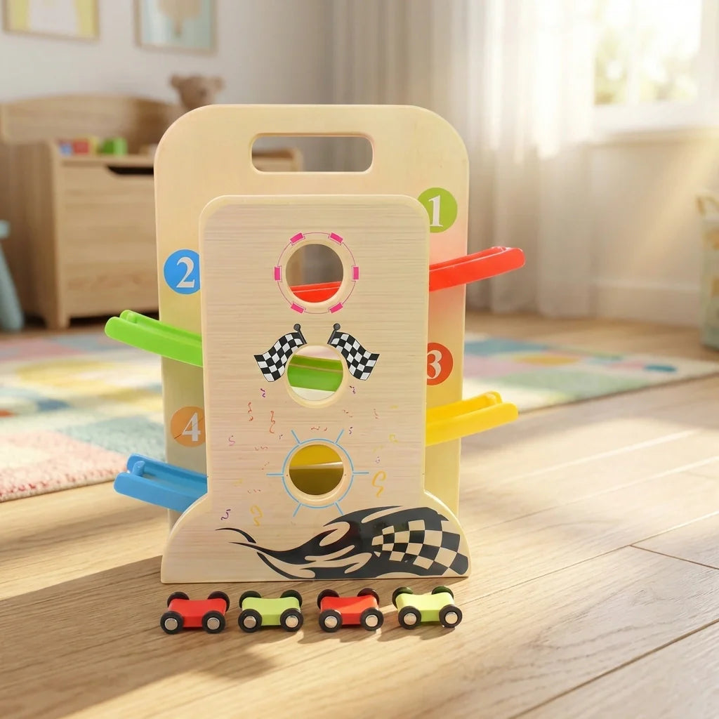 Wooden Click-Clack Car Racer