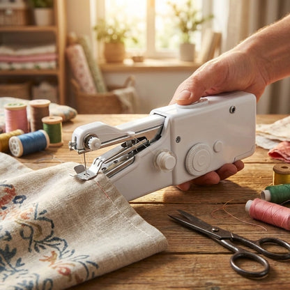 Stitch Handheld Cordless Portable White Sewing Machine