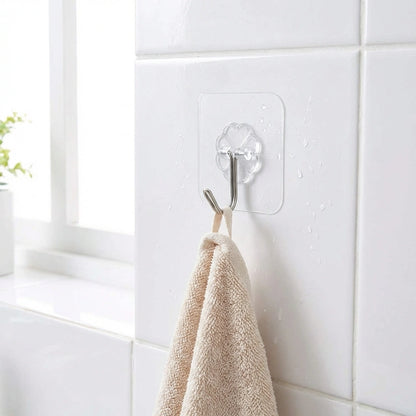 Self Adhesive Waterproof Transparent Hooks for Wall (Pack of 15)