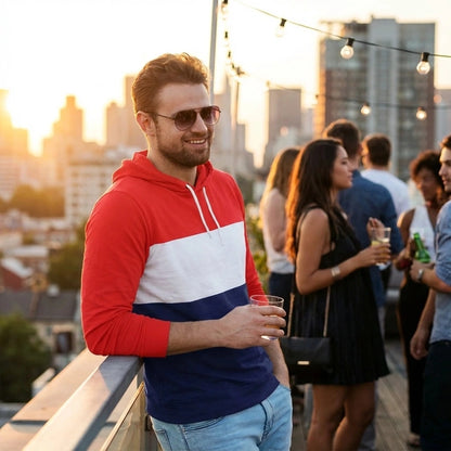 Men’s Color Block Hoodie Tee