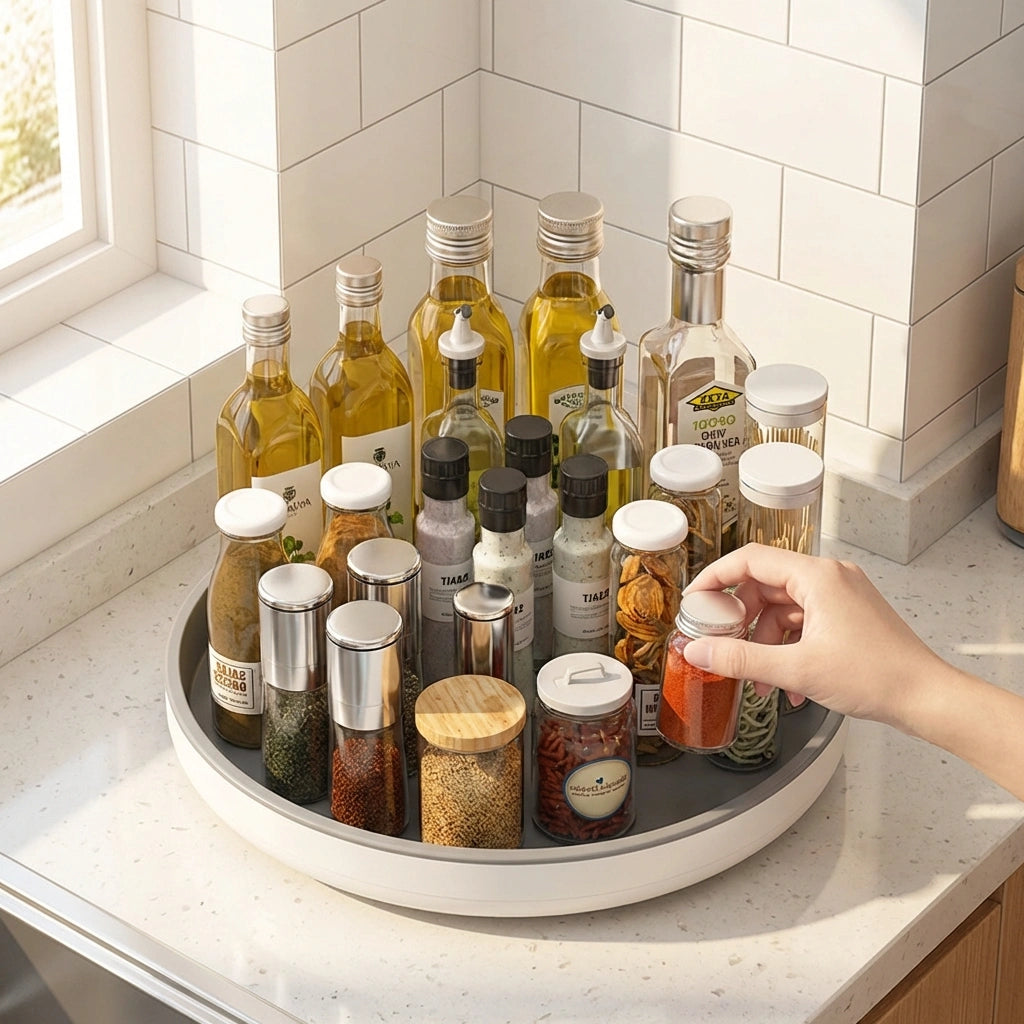 Round Countertop Storage for Bottles & Jars