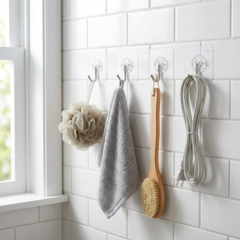 Self Adhesive Waterproof Transparent Hooks for Wall (Pack of 15)