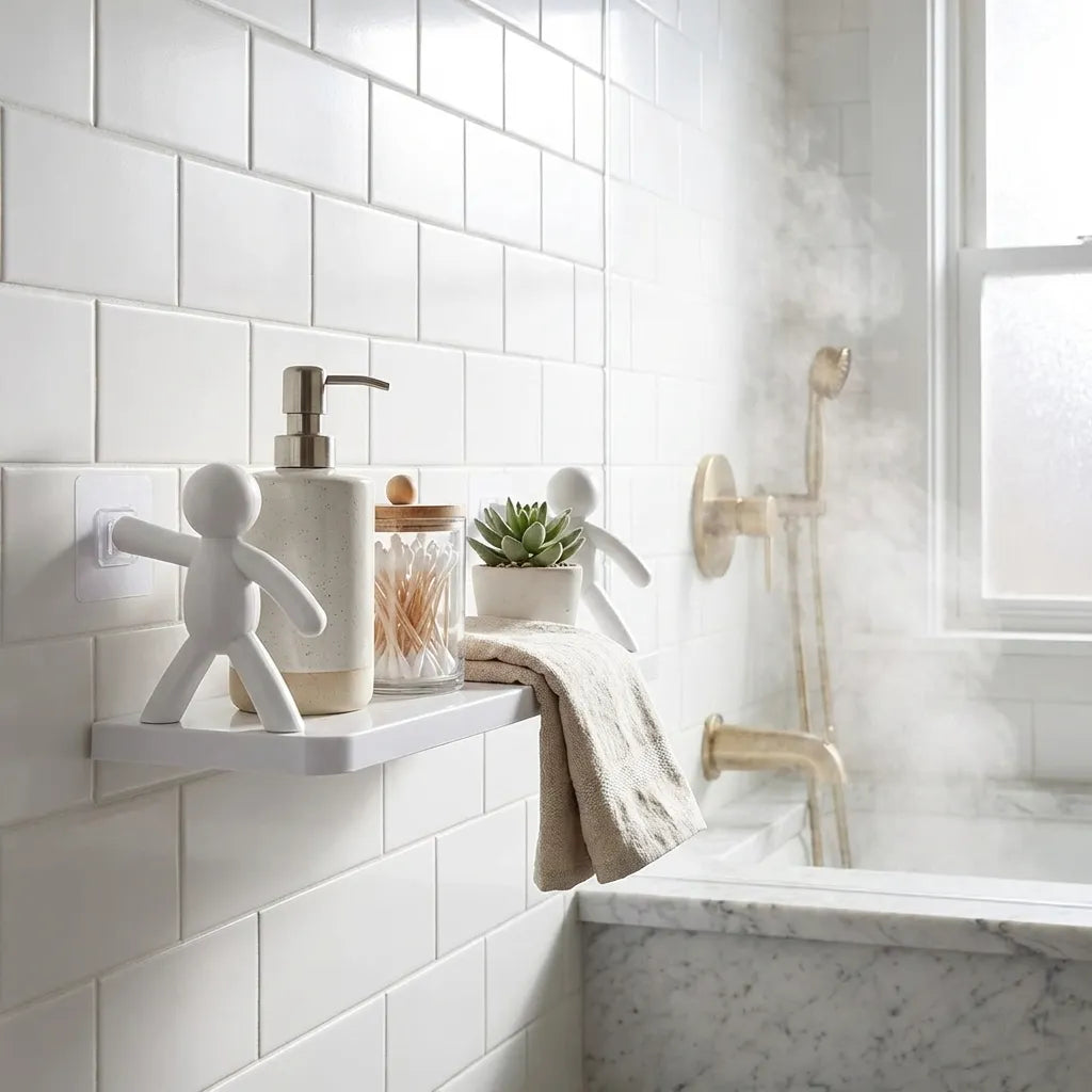 Wall Hanging Bathroom Shelf Storage Rack (Pack of 2)