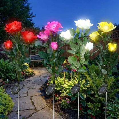 Solar-Powered Rose Garden Lights