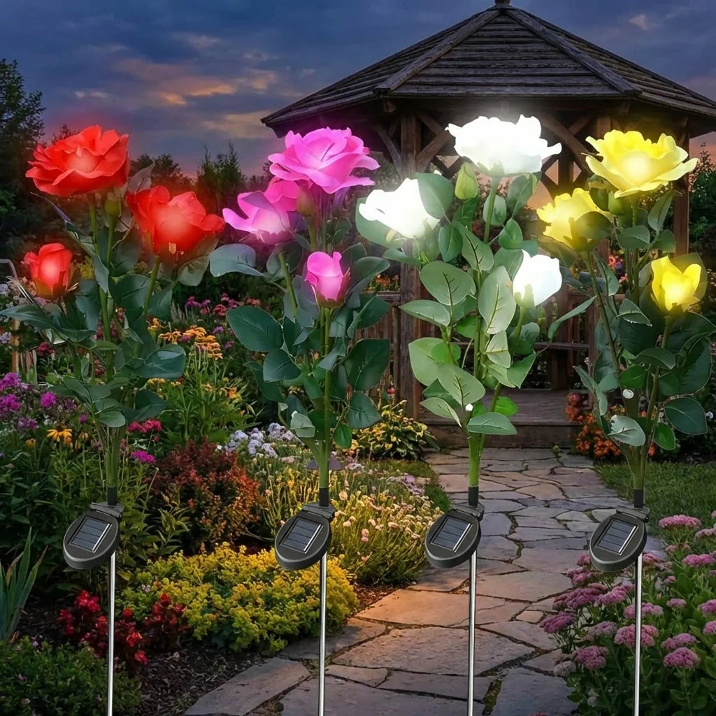 Solar-Powered Rose Garden Lights