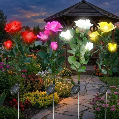 Solar-Powered Rose Garden Lights
