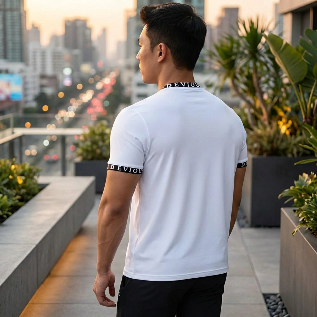 Contrast Print Cotton Tee