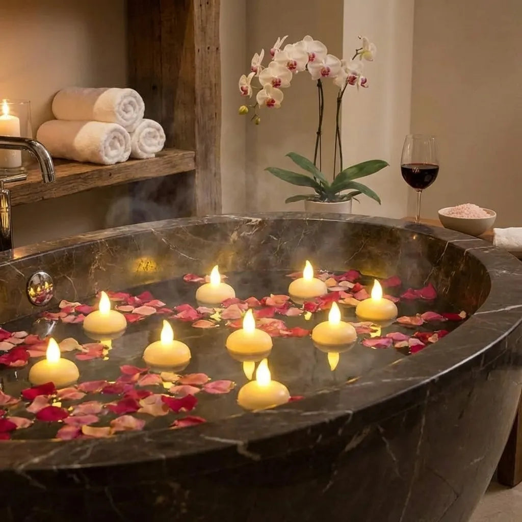 Flameless Floating Tea Lights (24 Pc)