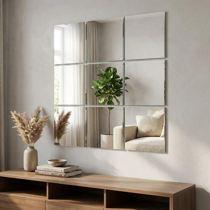 Big Square Silver 3D Acrylic Mirror Wall Sticker (Pack of 1)