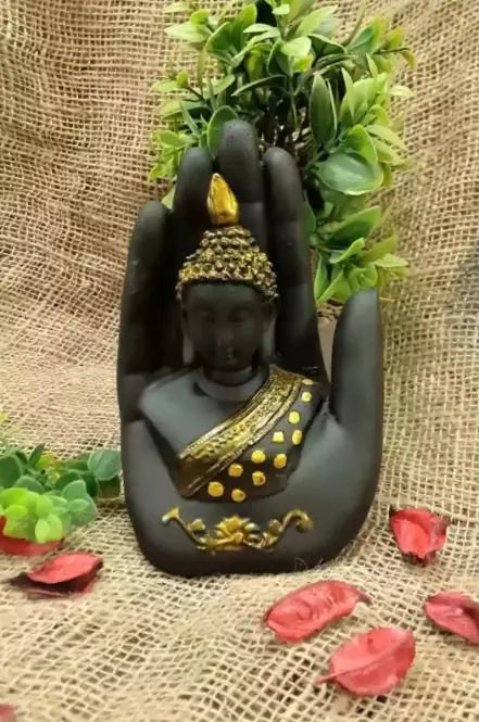 Meditating Palm Buddha Idol