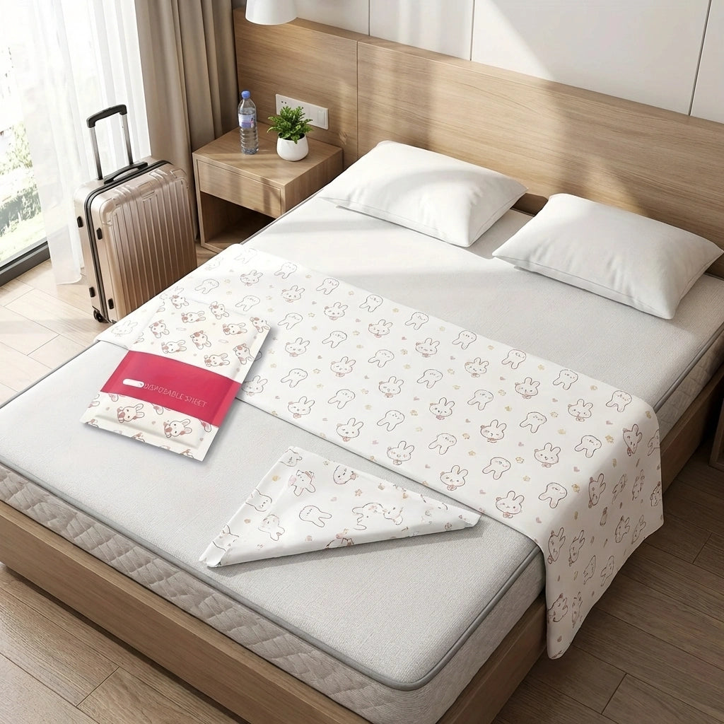 3 in 1 Disposable For Travel Printed Bed Sheet