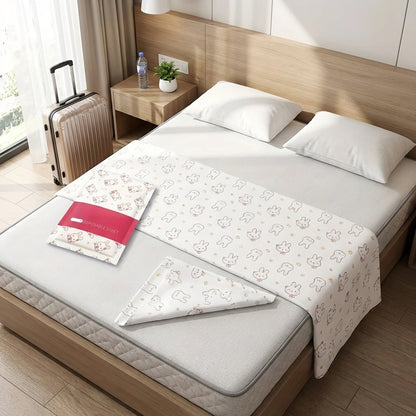 3 in 1 Disposable For Travel Printed Bed Sheet