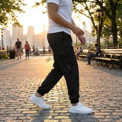 Men's Solid Cargo Pant Black