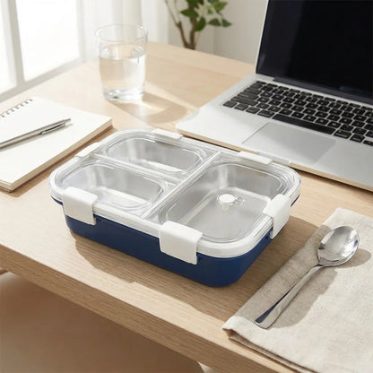 3-Compartment Stainless Steel Lunch Box