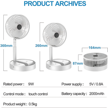 Powerful Rechargeable High Speed Table Desk Fan