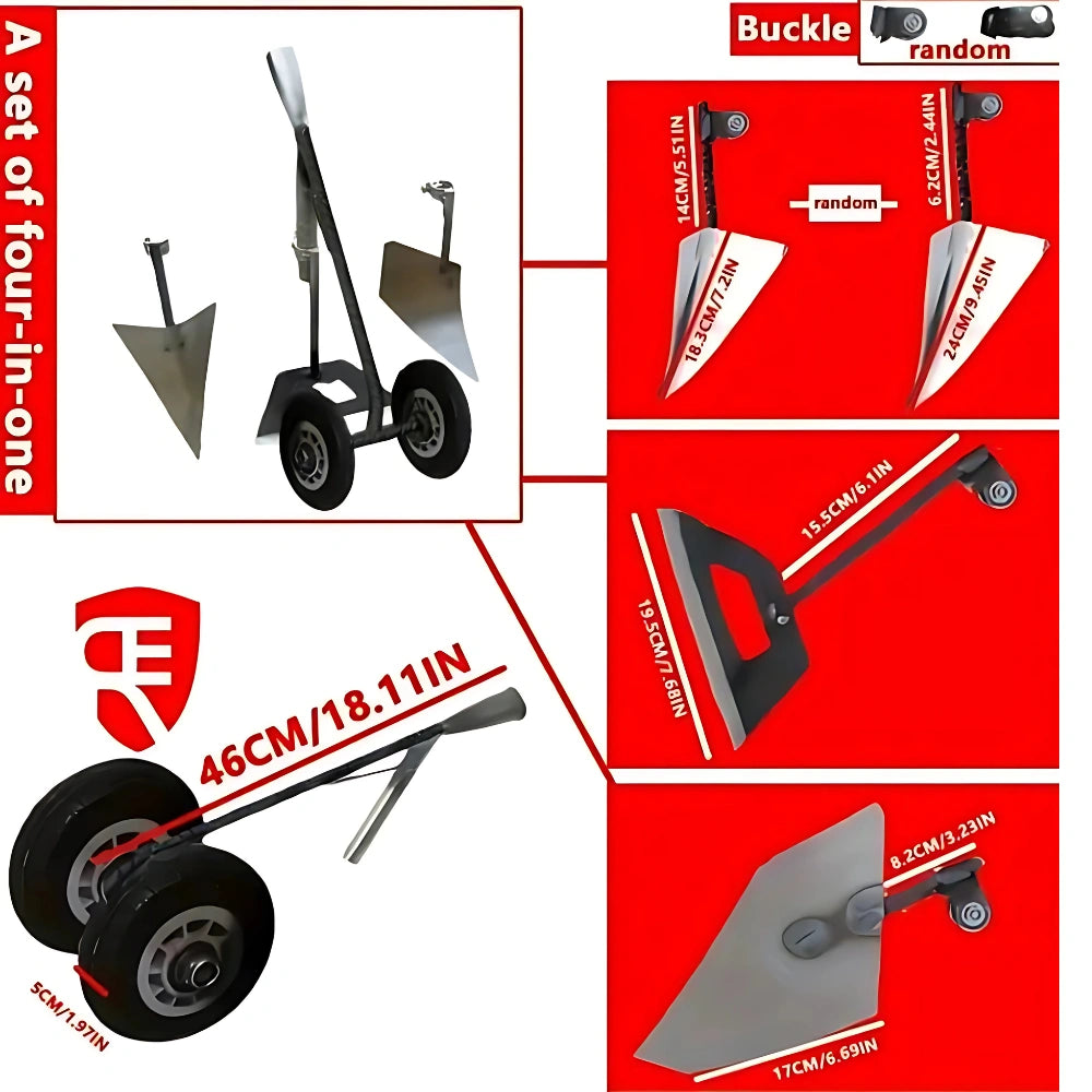 Garden Tool Supporter with Double Wheels