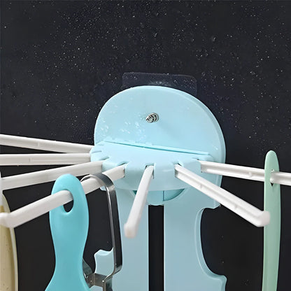 7 in 1 Multifunction Retractable Wall Mounted Pull Out Hanger Rack