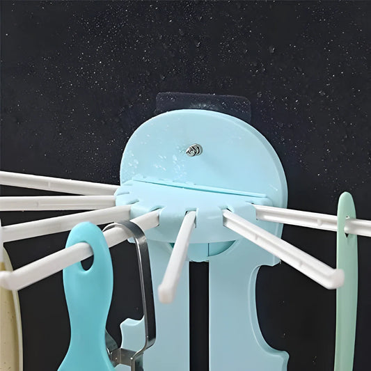 7 in 1 Multifunction Retractable Wall Mounted Pull Out Hanger Rack