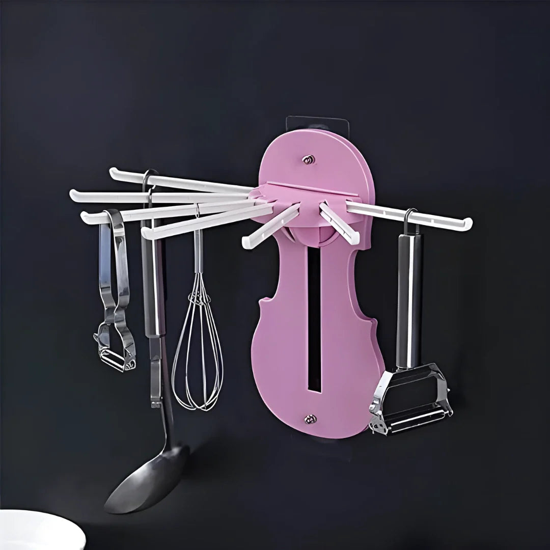 7 in 1 Multifunction Retractable Wall Mounted Pull Out Hanger Rack