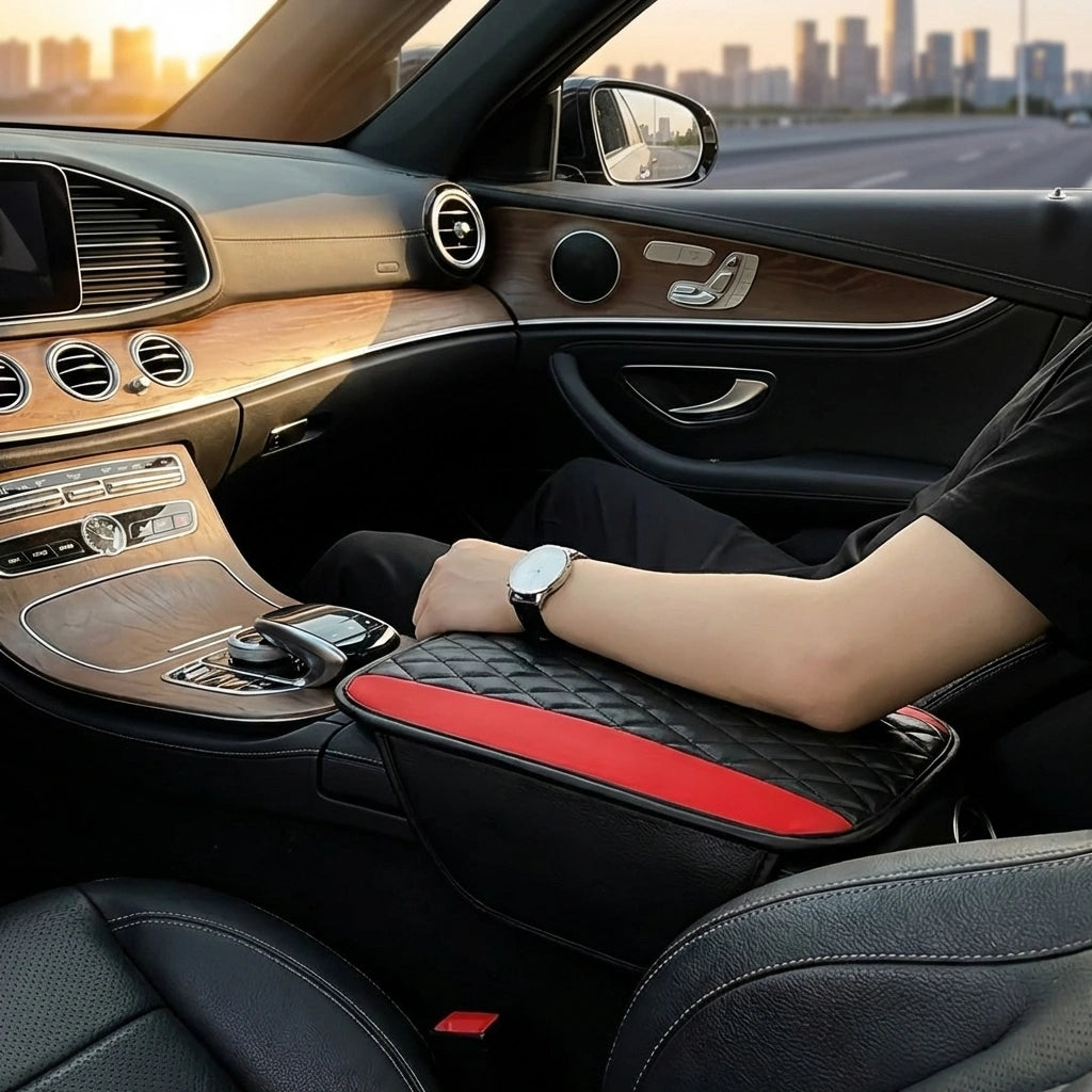 Leather Armrest Seat Box Pad Protector