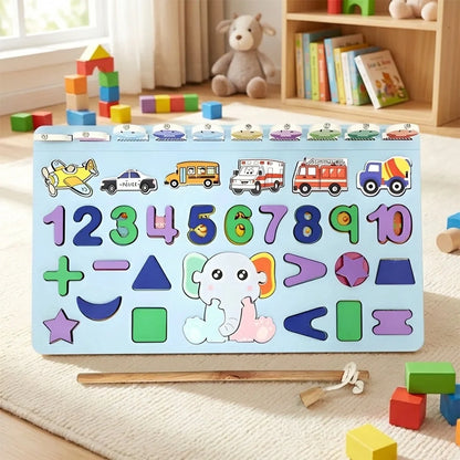 Wooden Number Puzzle Board