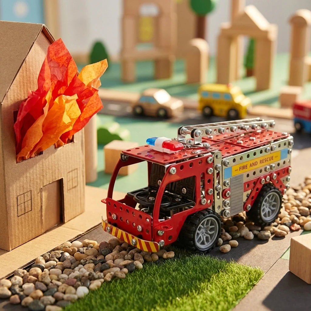 Metal Fire Truck Building Kit