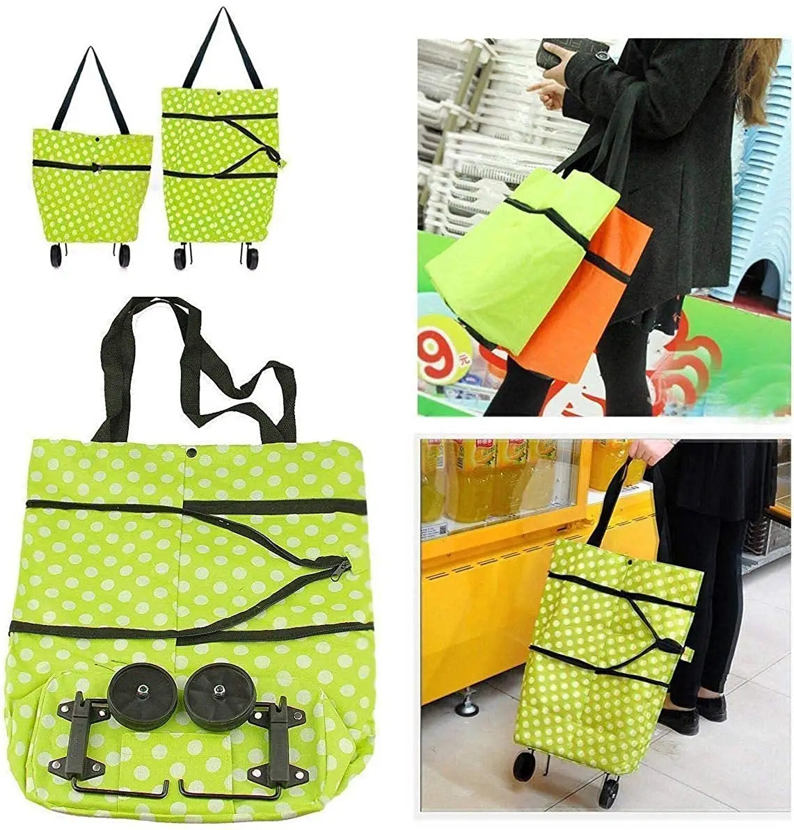Folding Cart Bags Trolley Shopping Bag For Travel Luggage