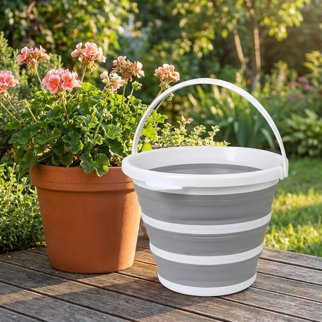 PVC Coated Collapsible Foldaway Bucket(Assorted Colors)