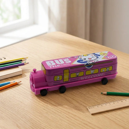 Metal Bus Compass Pencil Box