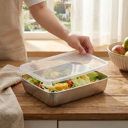 Non Stick Baking Pan Food Storage Box with Cover Pack of 2