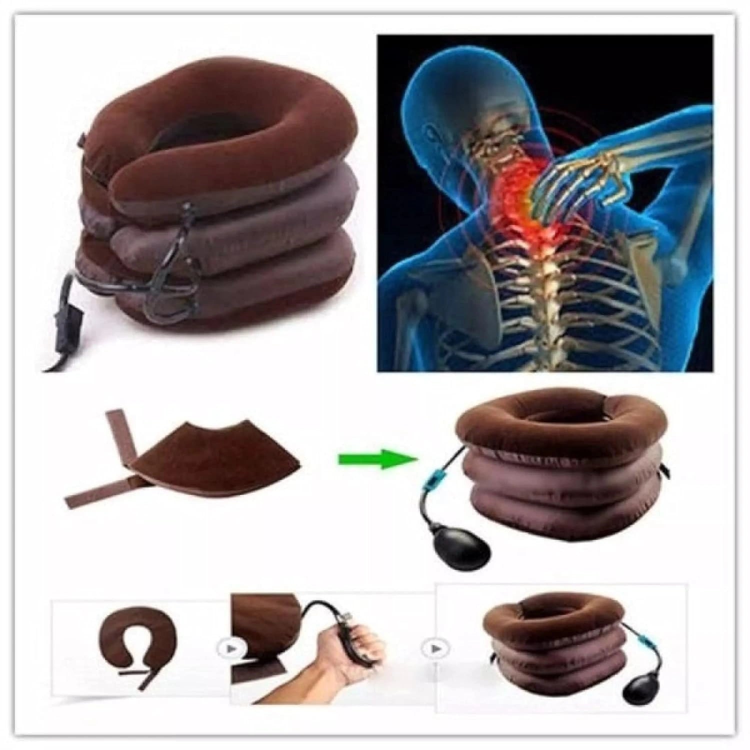 Adjustable Inflatable Neck Support Pillow