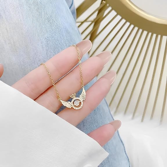 Rose Gold Angel Wings Pendant Chain