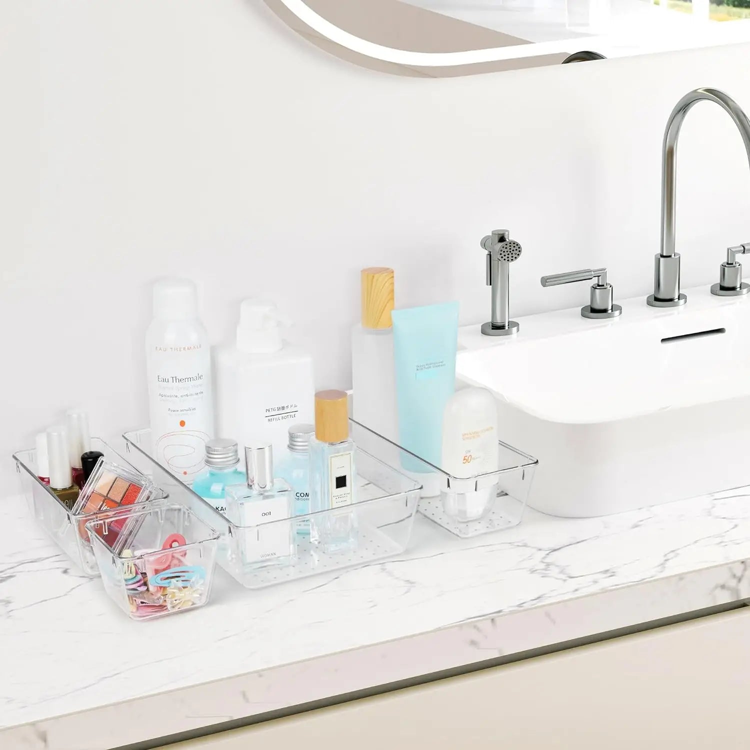 7Pcs Acrylic Drawer Storage Organiser
