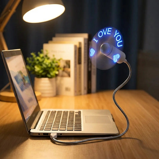USB LED Fan with Programmable CD Customized Message
