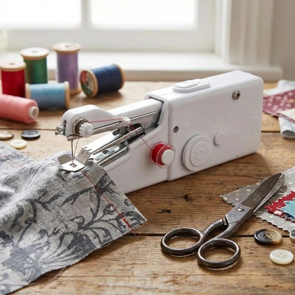 Stitch Handheld Cordless Portable White Sewing Machine