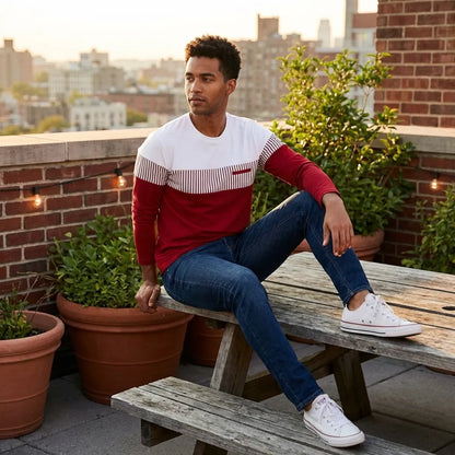 Maroon Block Style Tees