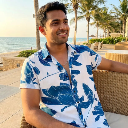 White & Blue Casual Shirt