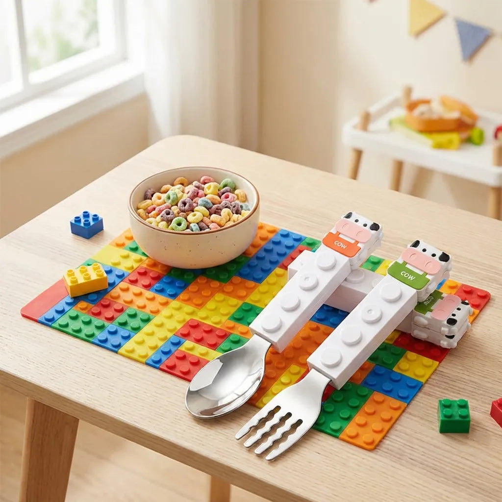 Cow Shaped Grip Spoon and Fork