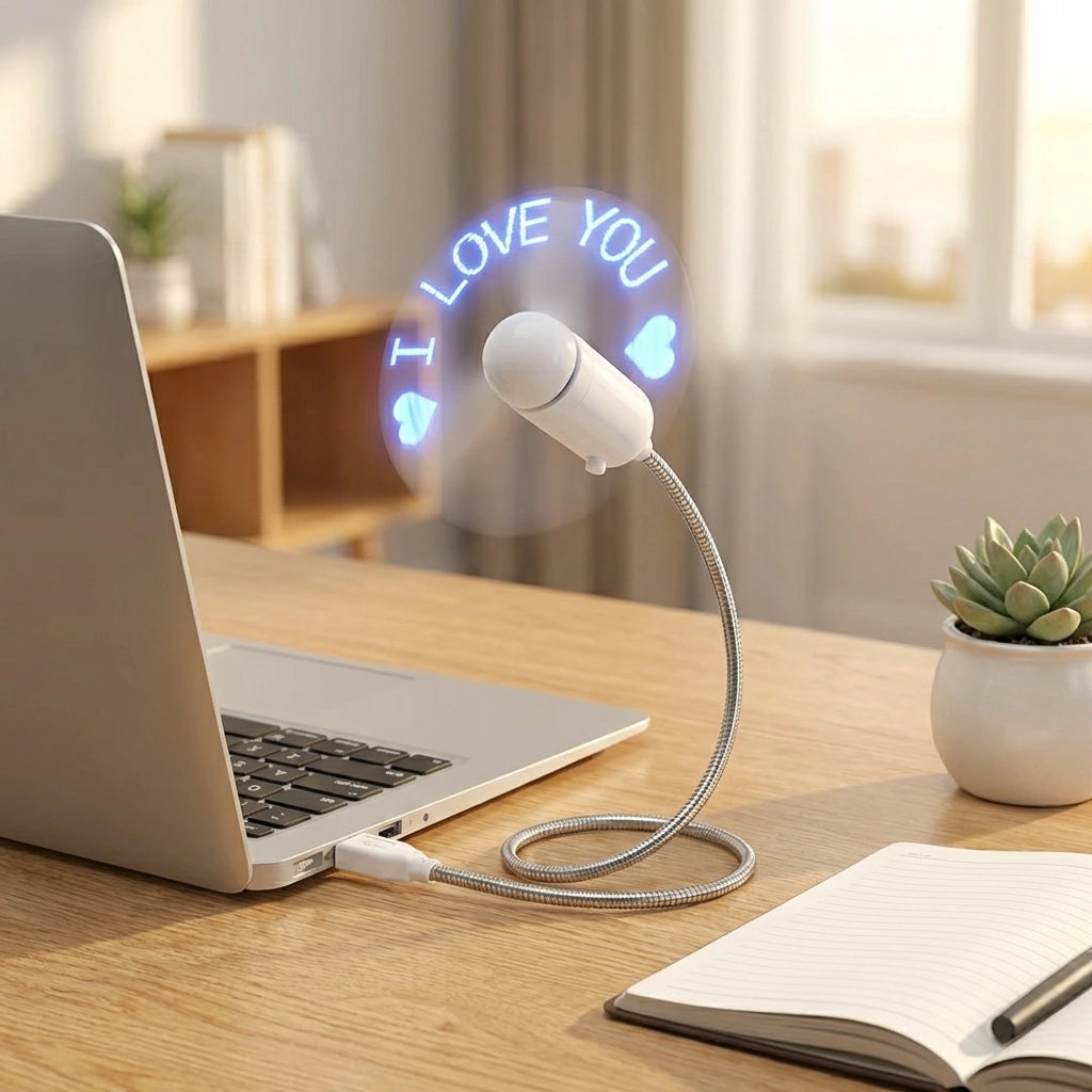 USB LED Fan with Programmable CD Customized Message