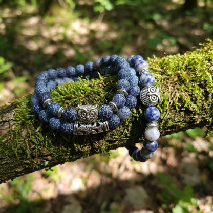 Natural Stone Owl Bracelet
