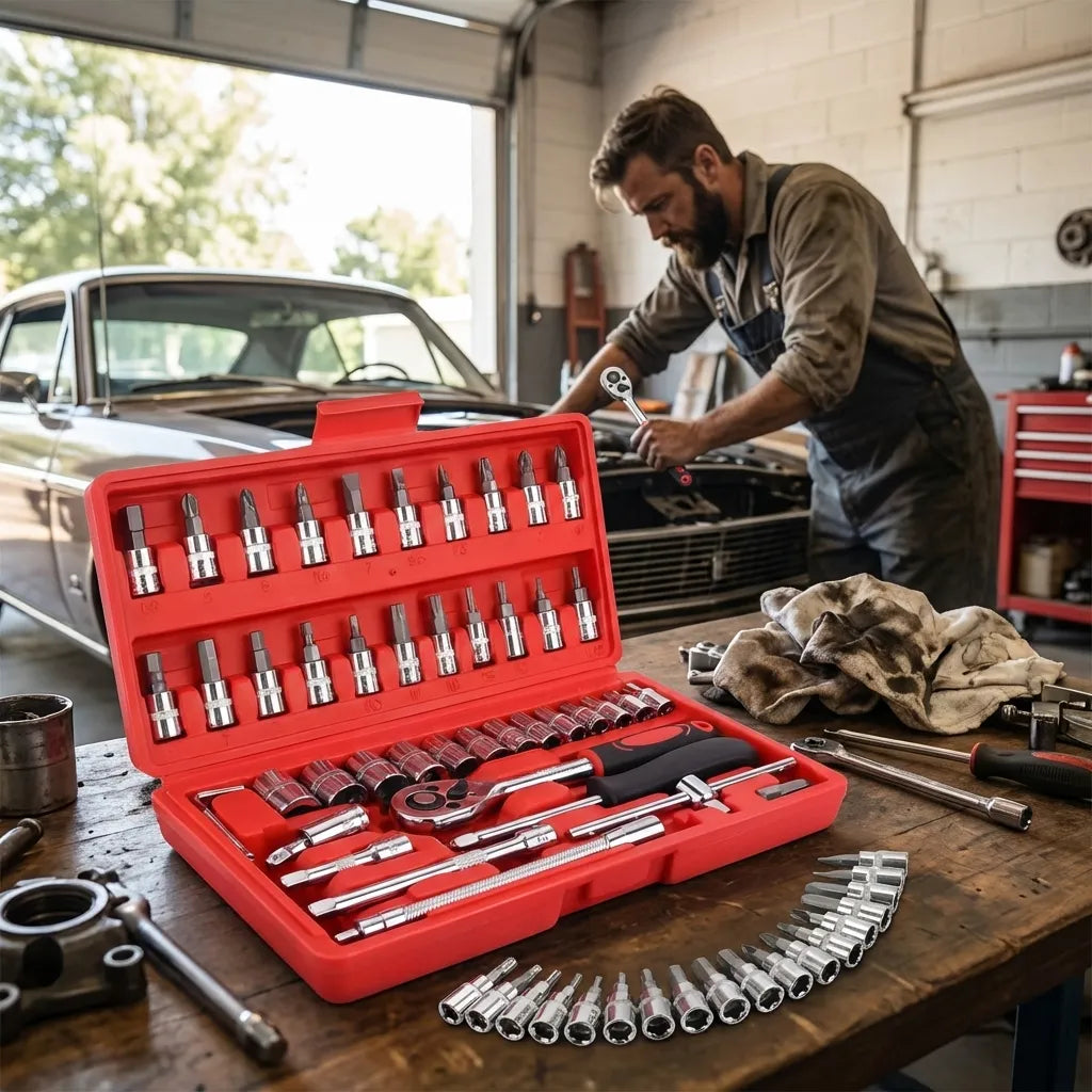 46-Piece Ratchet Wrench Set