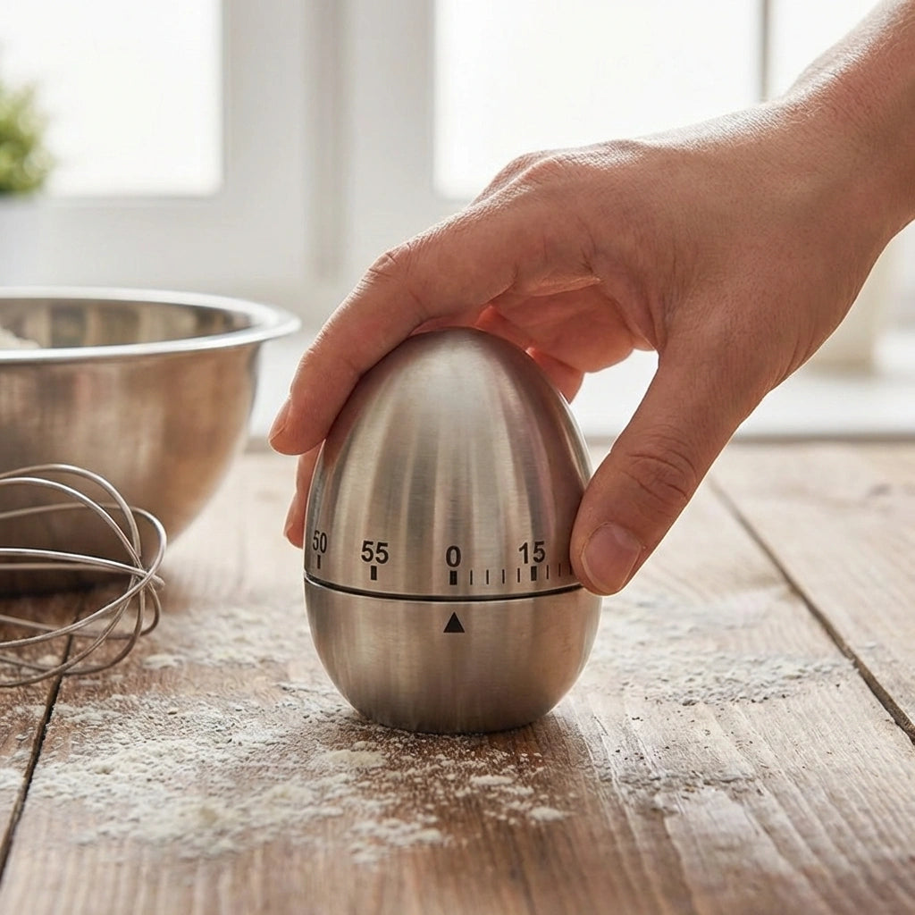 Egg Shaped Stainless Steel Timer