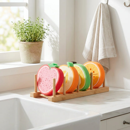 Cleaning Sponge- Fruits Shaped Kitchen/Bathroom Wash Cleaning Sponge (Pack of 4)