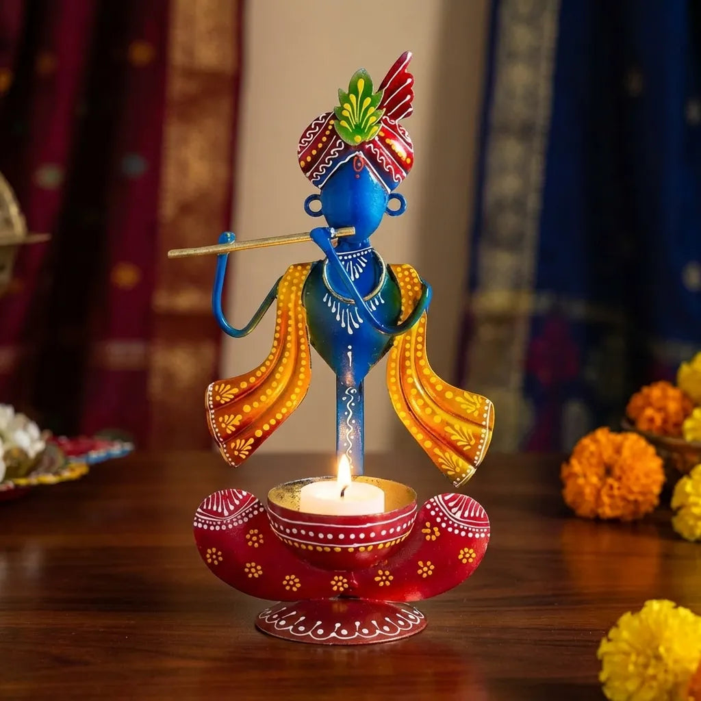 Blue & Red Krishna Idol Showpiece