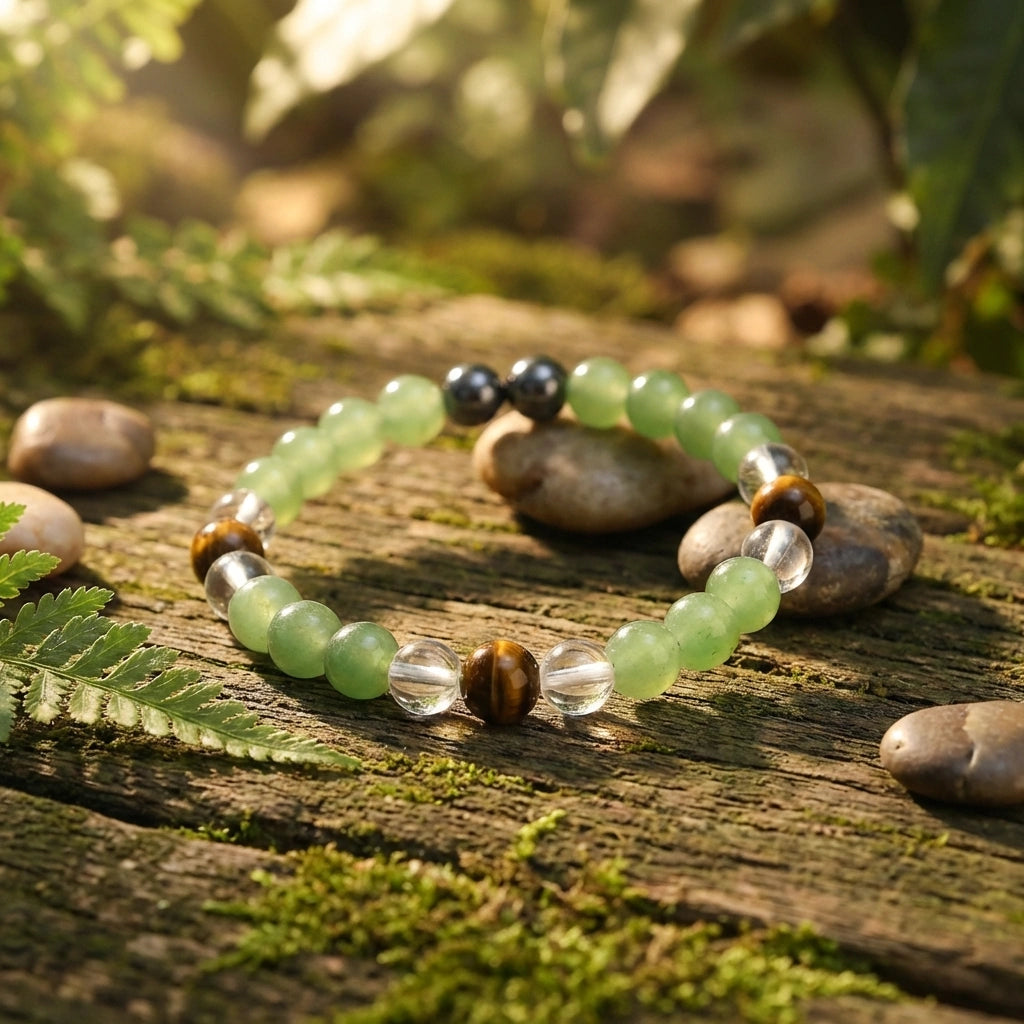 Tiger's Eye Stone and Crystal Beads Bracelet Pack of 2