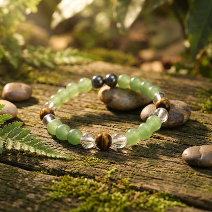 Tiger's Eye Stone and Crystal Beads Bracelet Pack of 2
